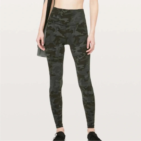 Lululemon Align Tight 28" Incognito Camo Gator Green Leggings Size 4 b6 - Picture 1 of 7